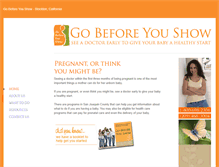 Tablet Screenshot of gobeforeyoushow.com